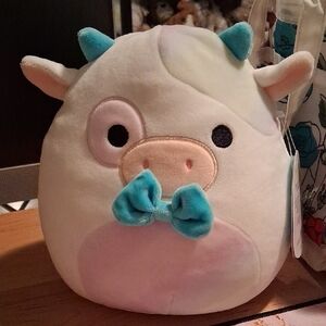 Squishmallows White and Blue Cow Plush